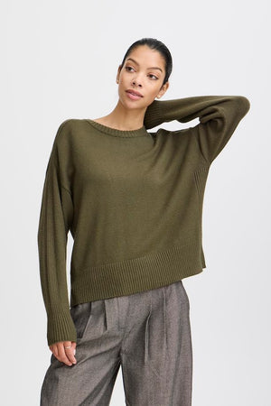 B Young BYmanina Short Jumper Olive Night