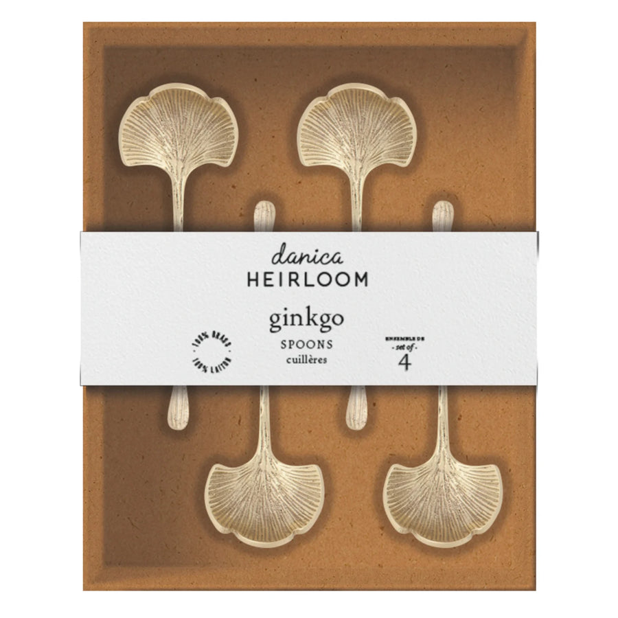 Danica Set/4 Spoons Ginkgo Gold