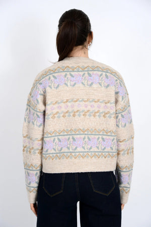 RD Style Hera Long Sleeve Crew Neck Pullover Oatmeal