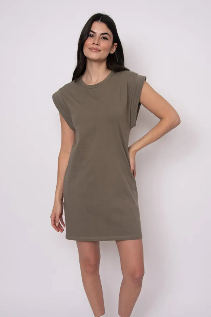 RD Style Kennedy Extended Shoulder Crew Neck Smokey Olive