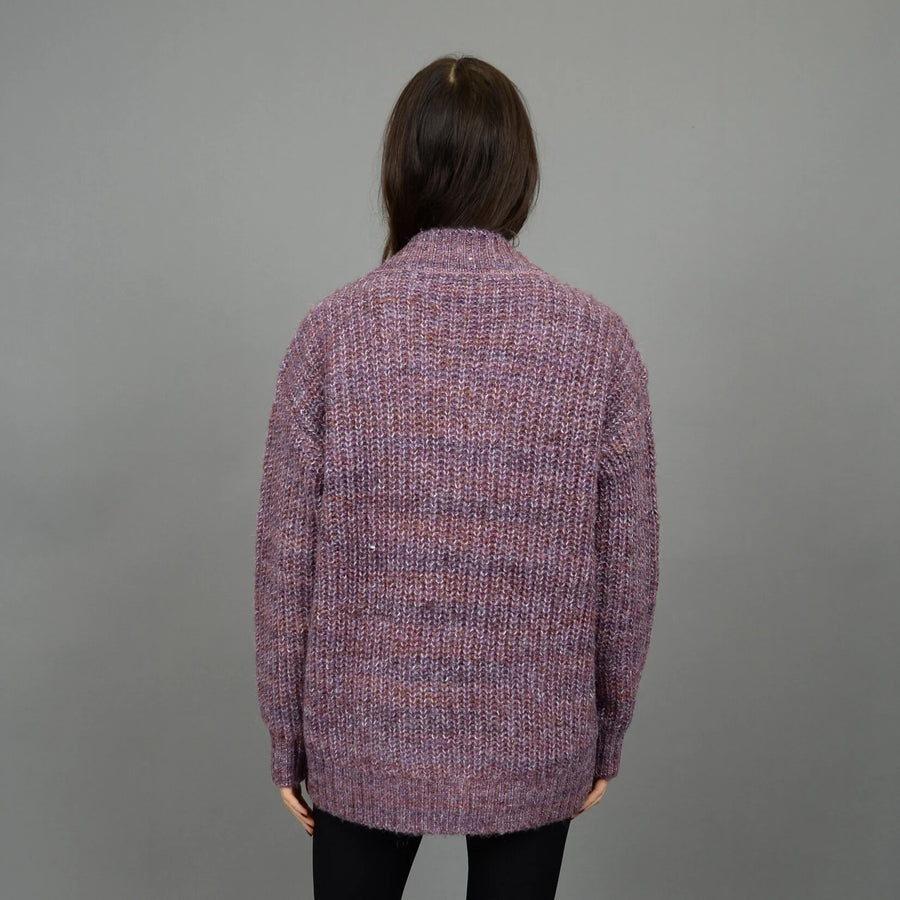 RD Style Roderica Long Sleeve V Neck Pull Over Berry Mix