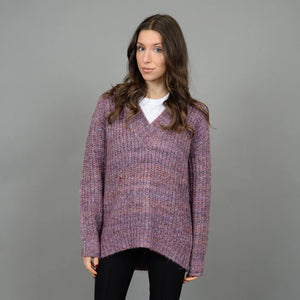 RD Style Roderica Long Sleeve V Neck Pull Over Berry Mix