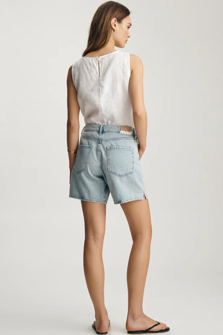 Mavi Nella Short Bleached Linen Denim