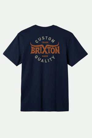 Brixton Gibson S/S Standard T-Shirt Washed Navy Worn Wash