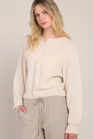 Room 34 Henley Sweater Pearl