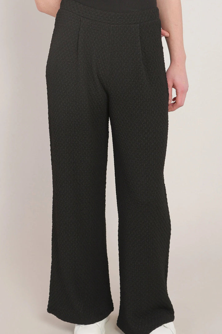 Room 34 Textured Wide Leg Pant Black
