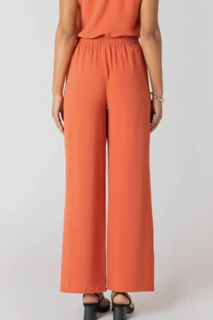 Room 34 High Waist Flowy Wide Leg Pants Copper