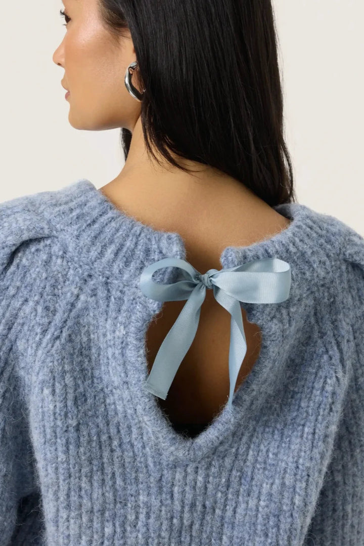 Soaked In Luxury SLPleoni Pullover Bijou Blue Melange