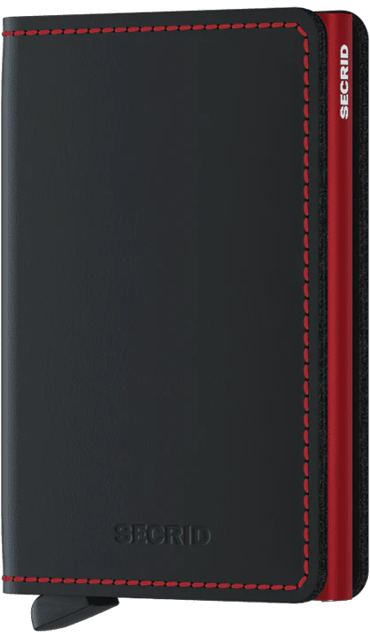 Secrid Slim Wallet Matte Black and Red
