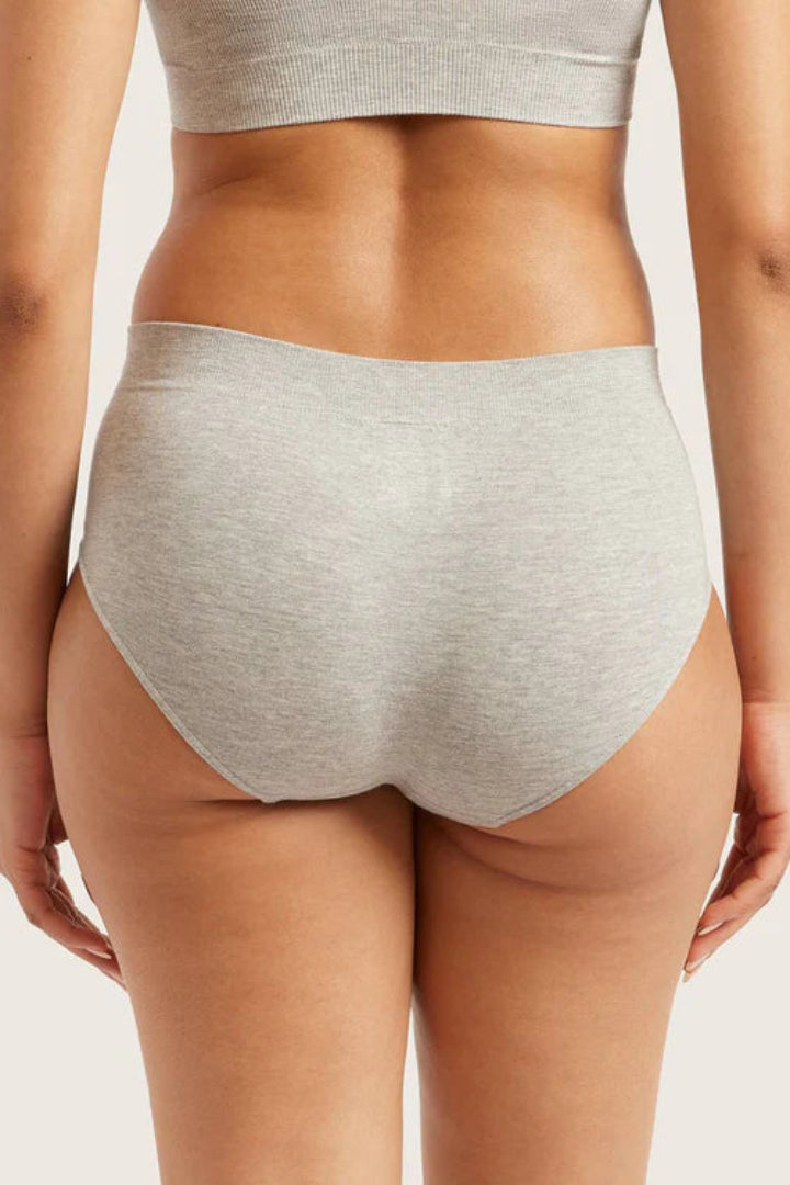 Boody Midi Briefs Light Grey Marl
