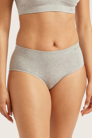 Boody Midi Briefs Light Grey Marl