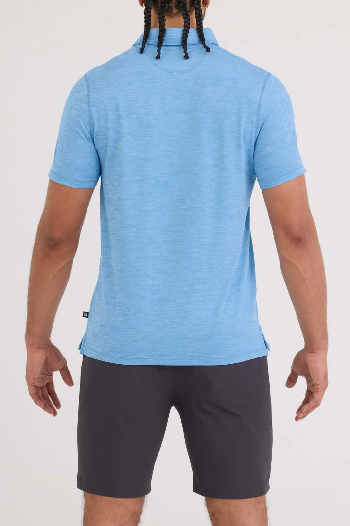 SAXX DROPTEMP All Day Cooling Polo Tranquil Blue Heather