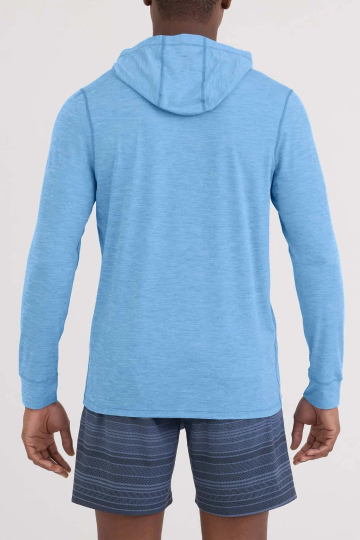 SAXX DROPTEMP All Day Cooling Hoodie Tranquil Blue Heather