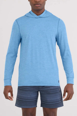 SAXX DROPTEMP All Day Cooling Hoodie Tranquil Blue Heather