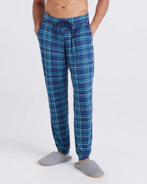 SAXX Snooze Pant Flannel Plaid Dark Denim