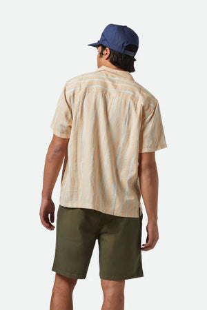 Brixton Cru Slub S/S Shirt Hazelnut/Painterly Stripe