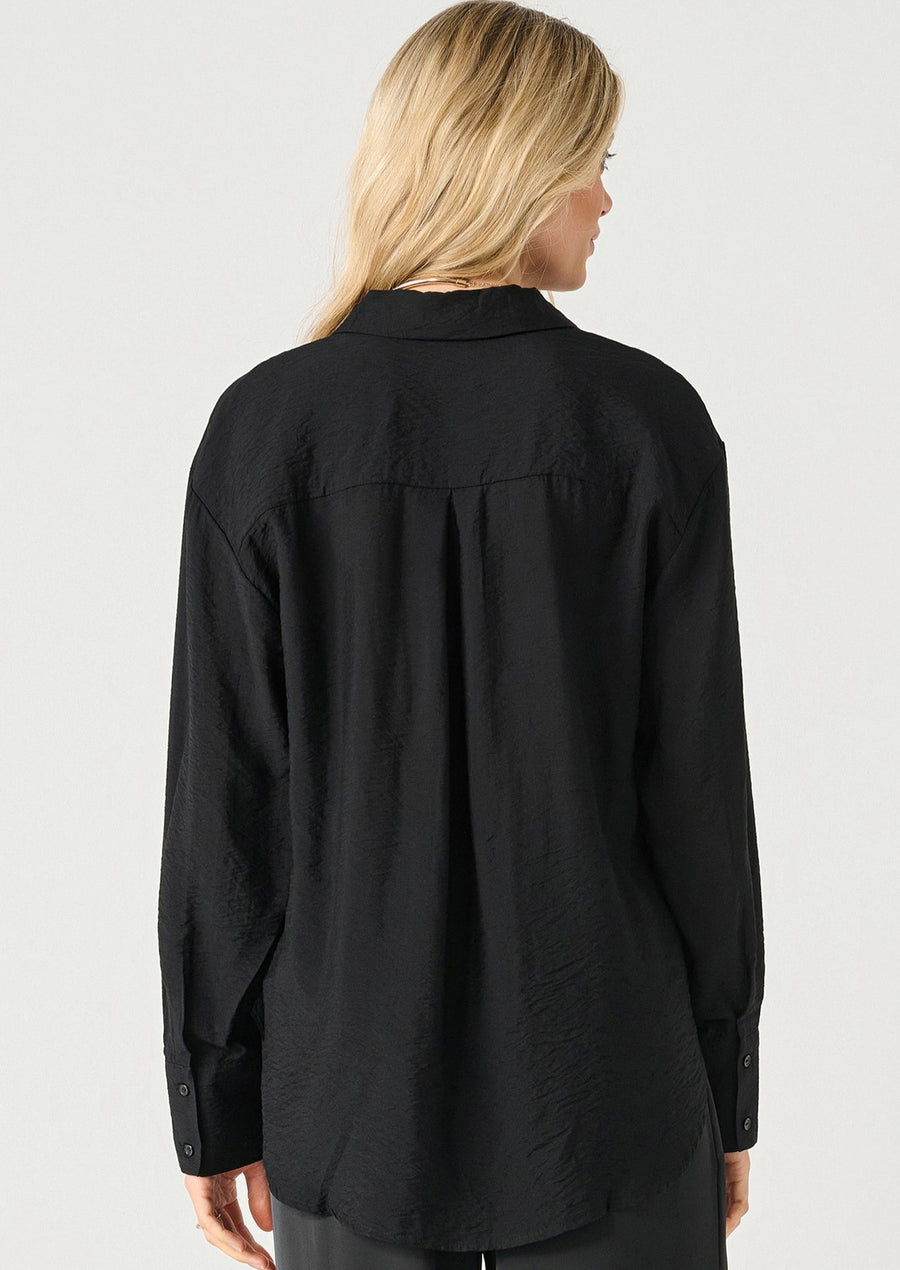 Black Tape Flowy Satin Blouse Black