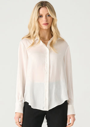 Black Tape Flowy Satin Blouse White