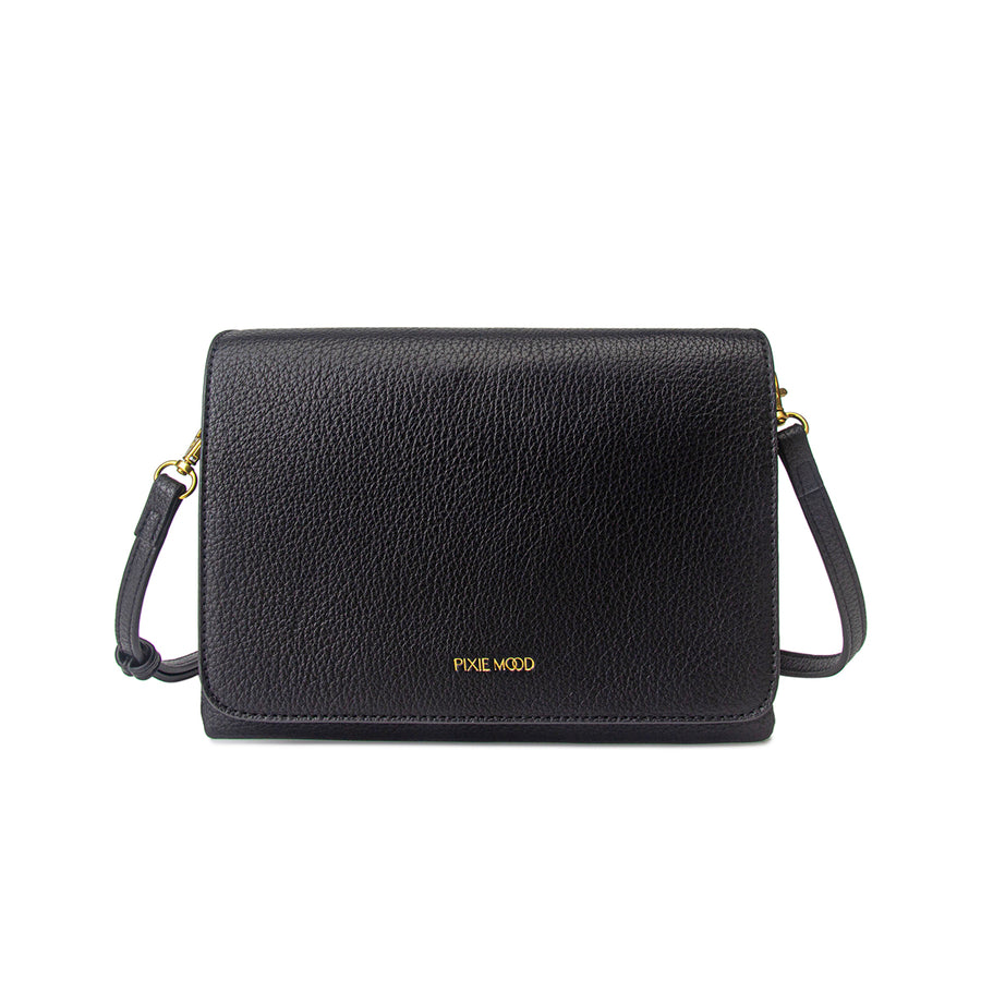 Pixie Mood Gianna Crossbody Black Pebbled