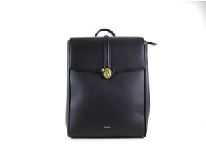 Pixie Mood Lock Backpack Black Pebbled