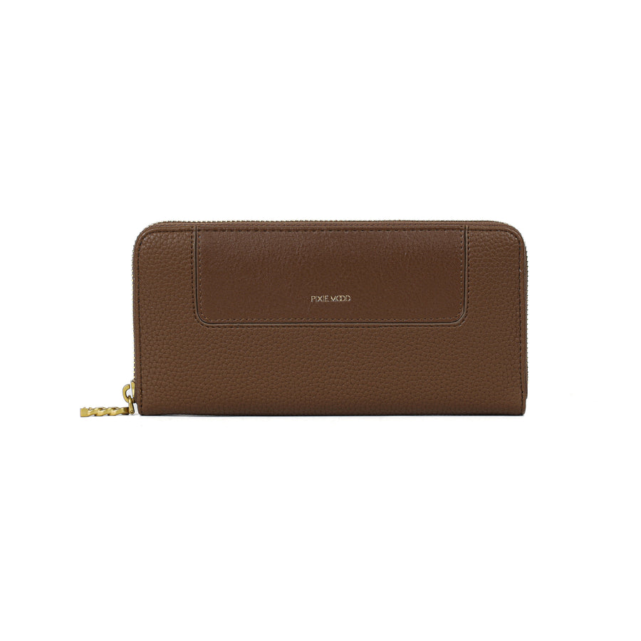 Pixie Mood Mae Zip Wallet Espresso Brown Pebbled