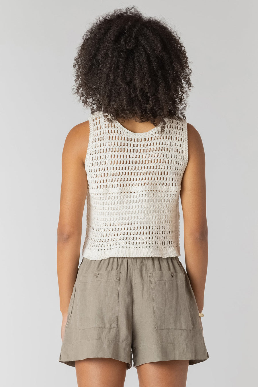 Room34 Crochet Button Vest Cream
