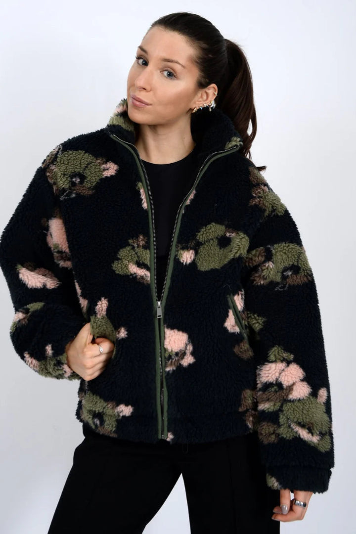 RD Style Whistler Sherpa Zip Front Jacket Green