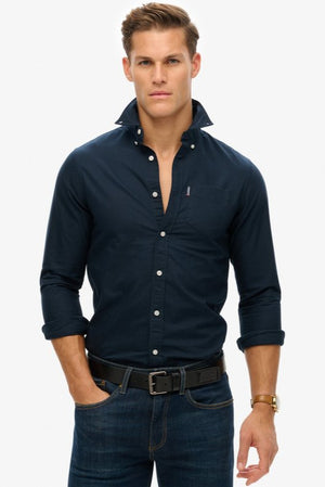 Super Dry Essentials Oxford Shirt Eclipse Navy