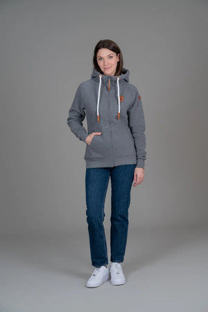 Wanakome Hera Full Zip Hoodie Dark Heather Grey