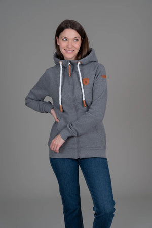 Wanakome Hera Full Zip Hoodie Dark Heather Grey
