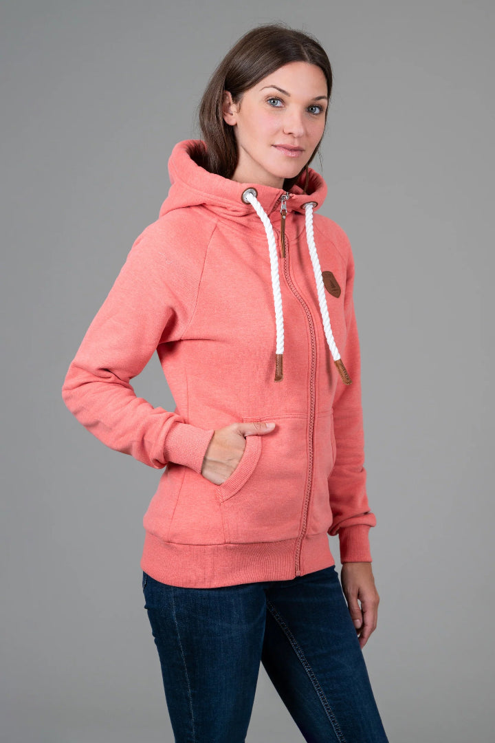 Wanakome Full Zip Hoodie Hera Coral Pink