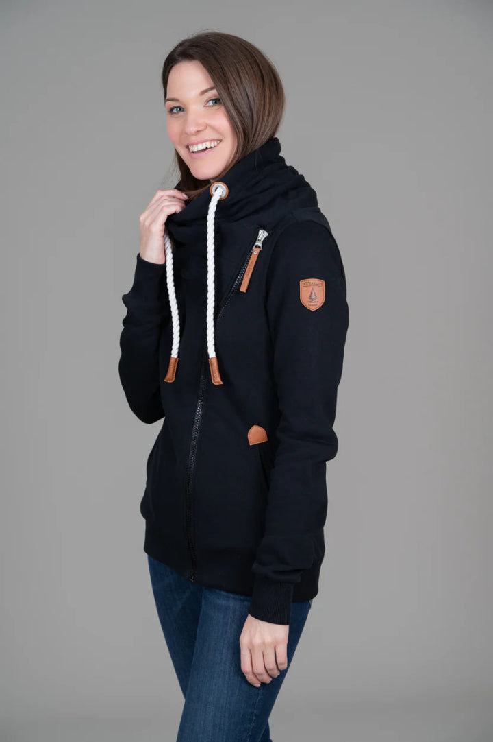 Wanakome Hestia Full Zip High Collar Black