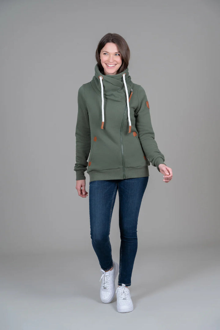 Wanakome Hestia Full Zip High Collar Moss Green