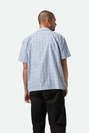 Brixton Cru Oxford Plaid S/S Shirt Light Blue/White Plaid
