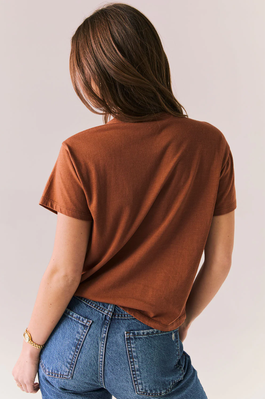 Chaser Wild Horses Tee – Retro Rodeo Graphic Tee in Whiskey Brown