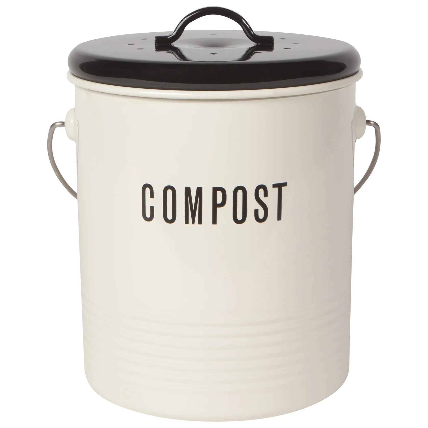 Danica Steel Compost Bin Vintage Ivory 1.25 Gallon