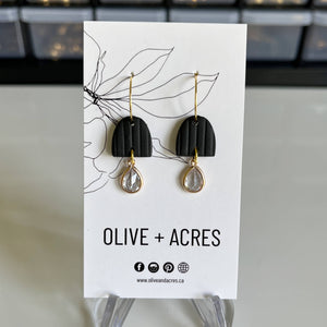 Claire | Black Clay Earrings