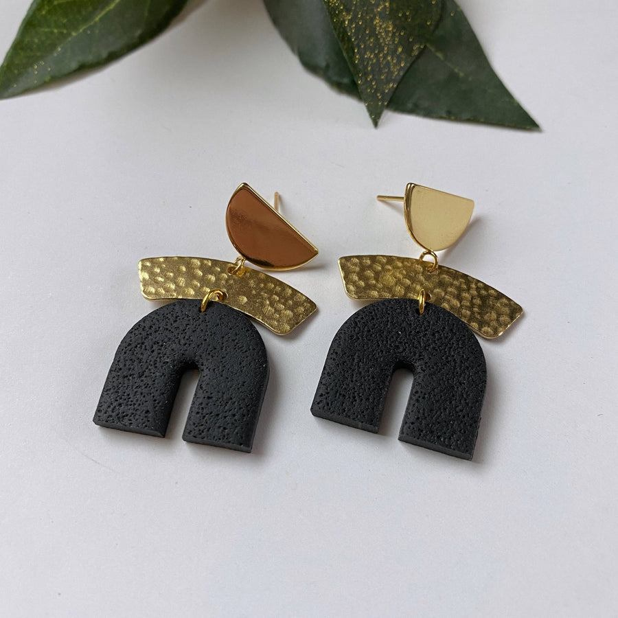 Shelley | Black Clay Earrings