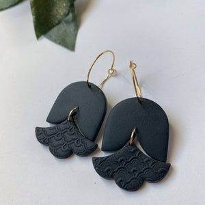 Waverly | Black Clay Earrings