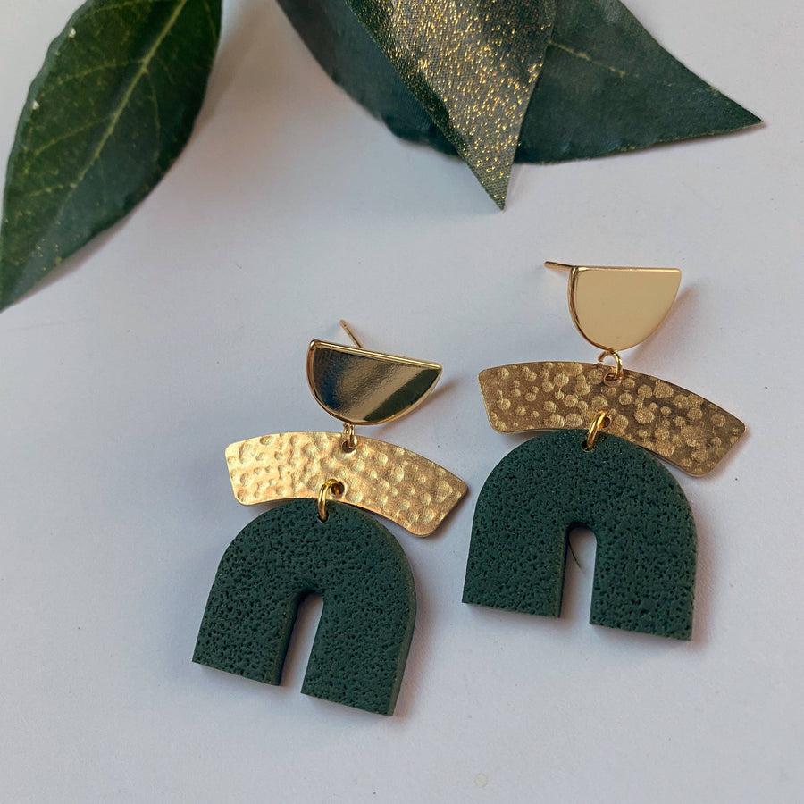 Shelley | Green Clay Earrings