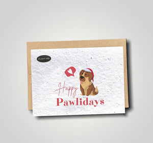 Happy Pawlidays Plantable Xmas Card
