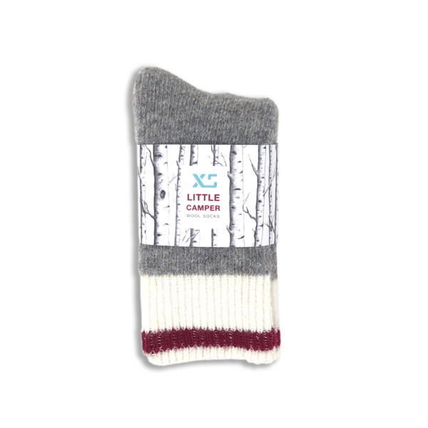 XS Unified Kids Little Camper Wool Socks Crimson