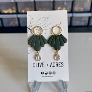 Reese | Green Clay Earrings
